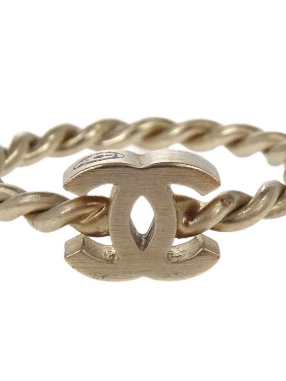 Chanel Ring Twisted Rope CC Gold #51 B14V 188574